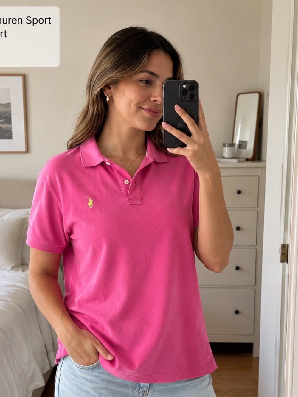 Ralph Lauren Hot Pink Polo with Yellow Pony